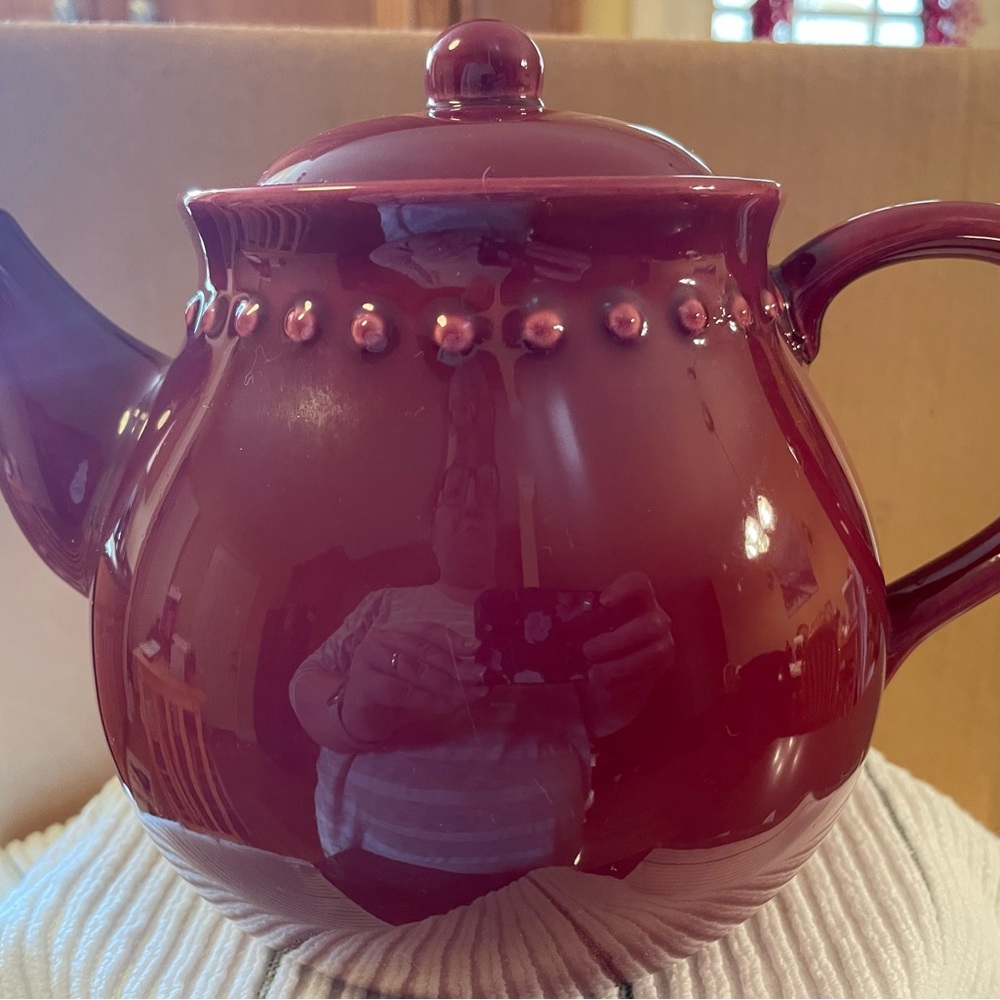 Elegant Burgundy Teapot Pottery Barn